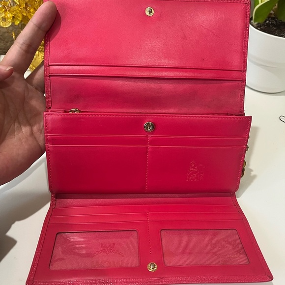 MCM DARK PINK LONG TRIFOLD WALLET - Picture 12 of 16
